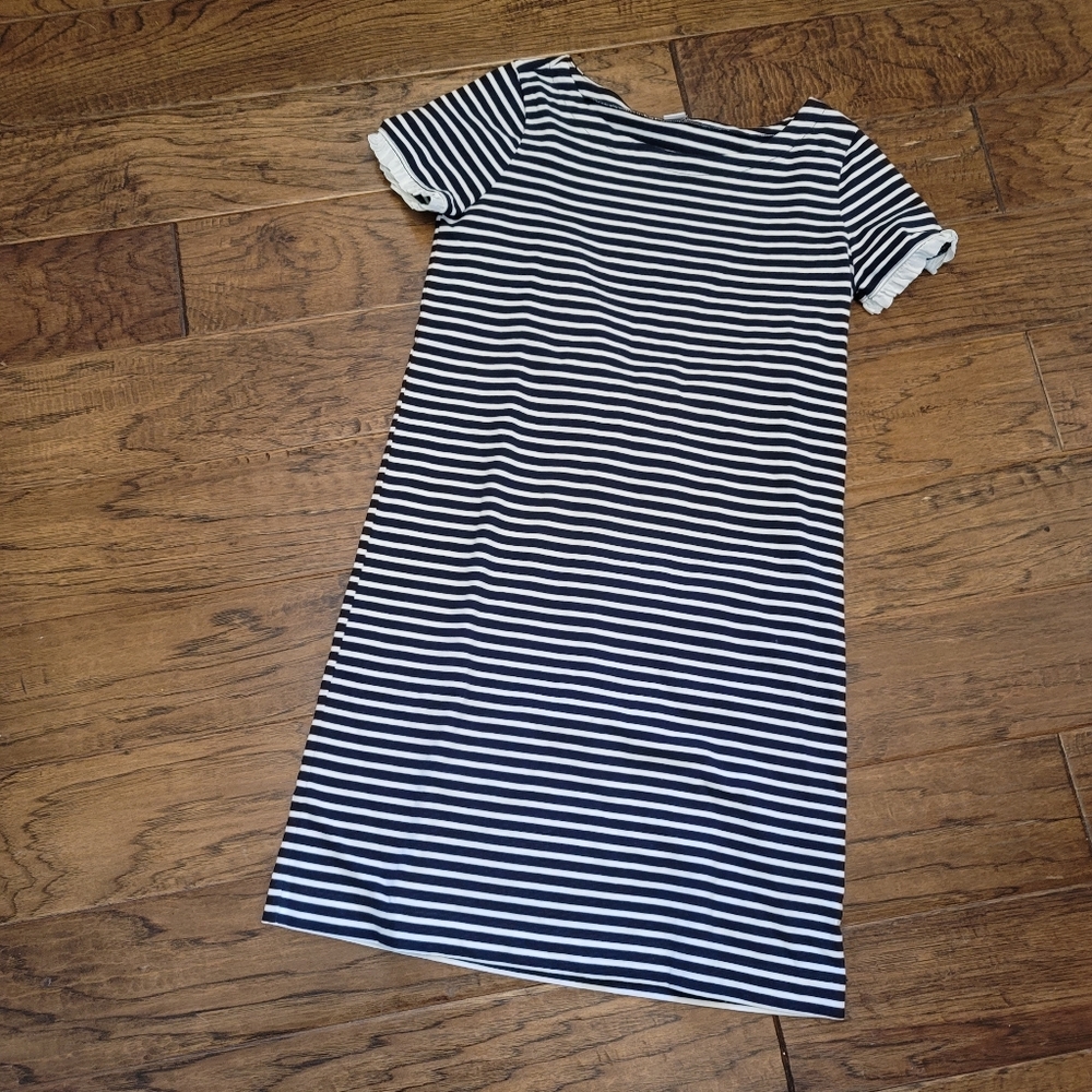 J. Crew Striped Shift Dress Navy White XS